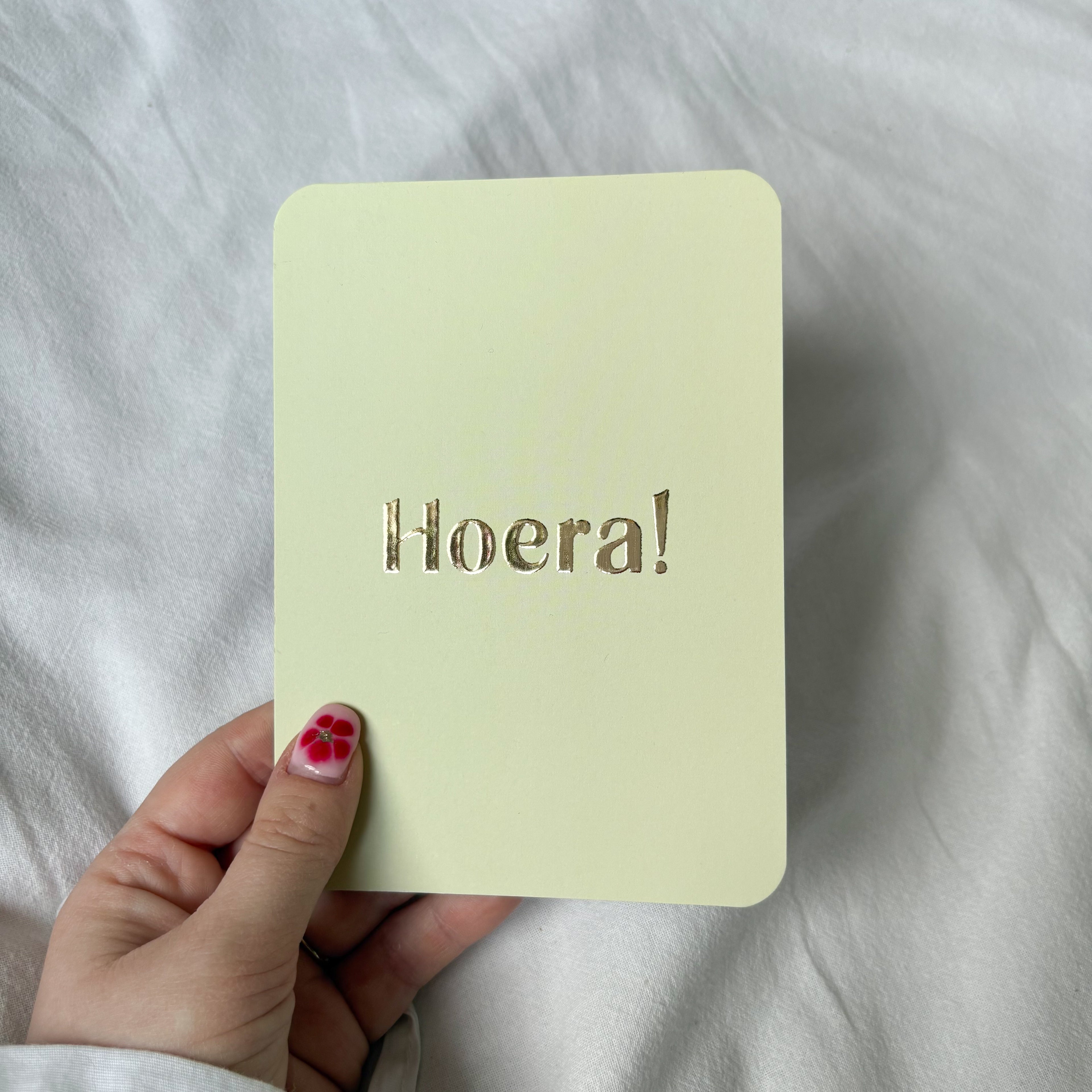 Wenskaart | Hoera goudfolie