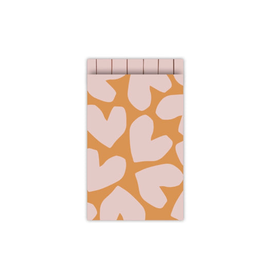 Cadeauzakjes | Hartjes roest/ roze 5 stuks