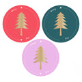 Cadeaustickers | Kerstbomen 10 stuks goudfolie