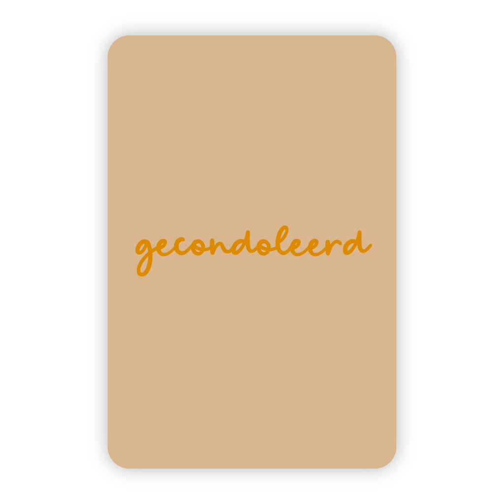 Minikaart | Gecondoleerd goudfolie