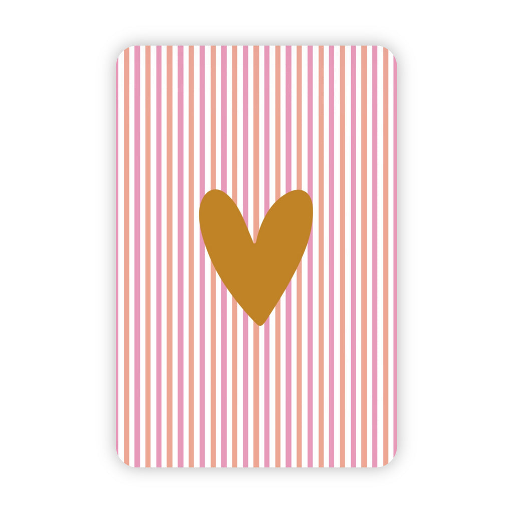 Wenskaarten | Set van 20 met goudfolie | Streepjescollectie