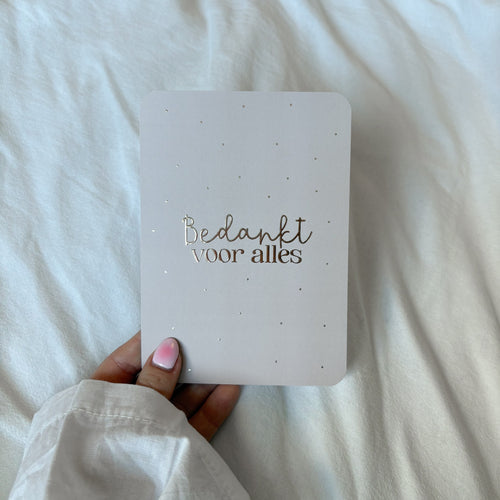 Wenskaart | Bedankt voor alles goudfolie