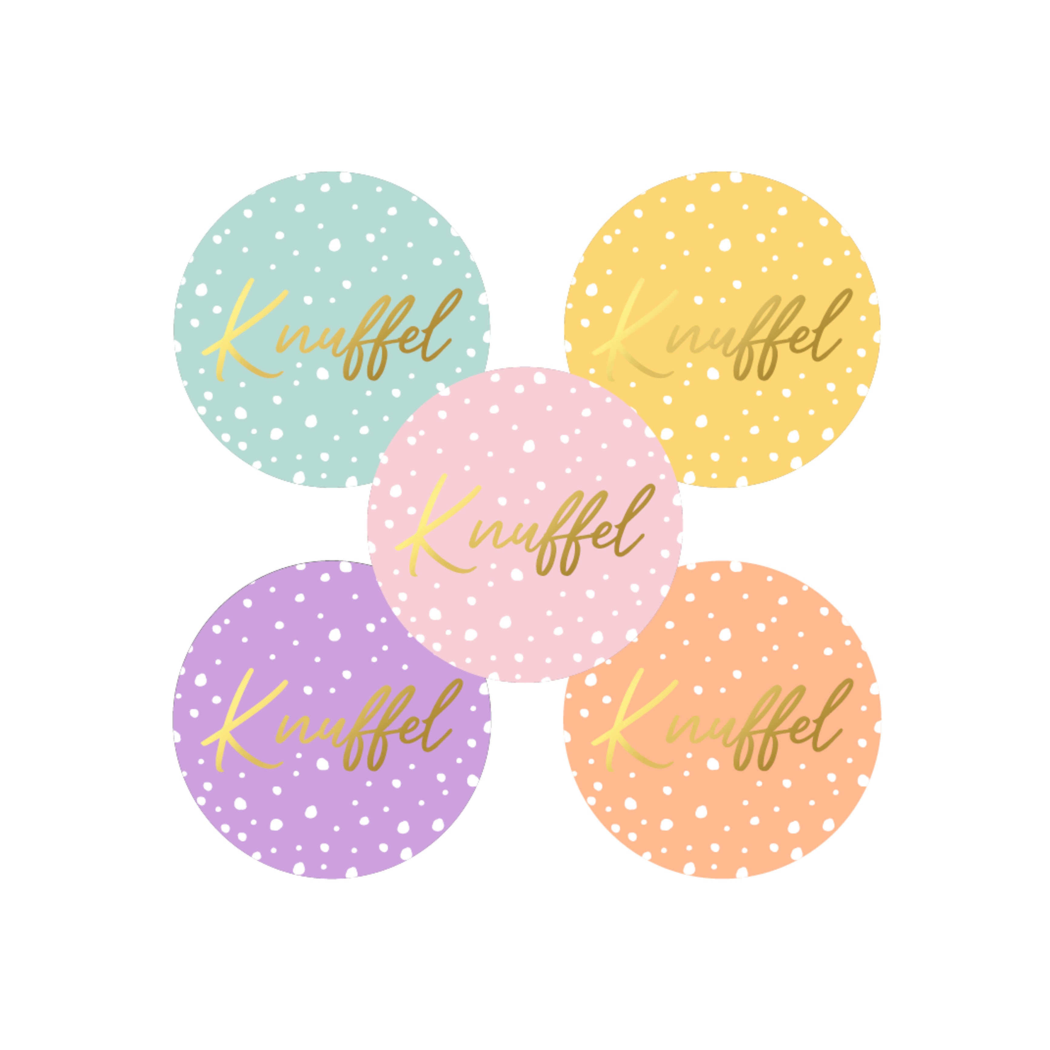 Cadeaustickers | Knuffel 10 stuks goudfolie