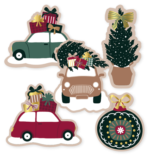 Cadeaustickers | Kerst 10 stuks goudfolie