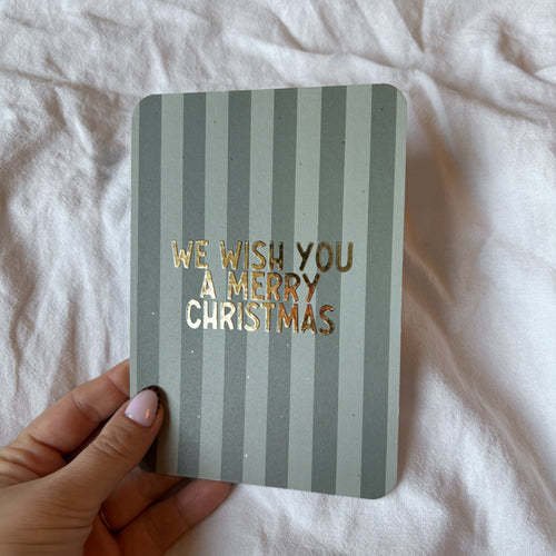 Kerstkaart goudfolie | We wish you a merry Christmas
