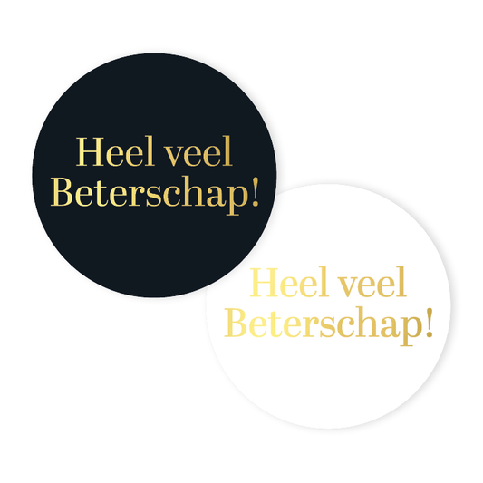 Cadeaustickers | Beterschap 10 stuks goudfolie