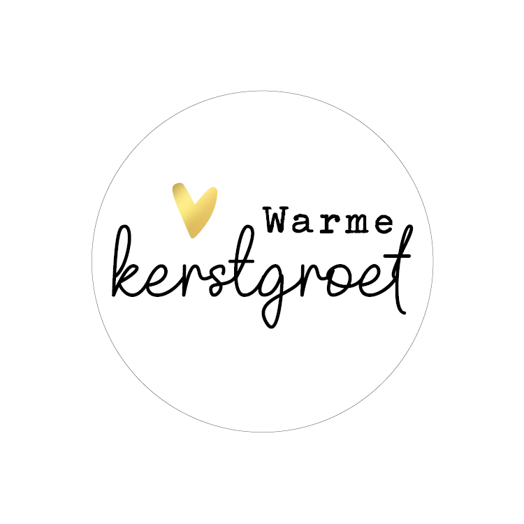 Cadeaustickers | Warme kerstgroet goudfolie 10 stuks