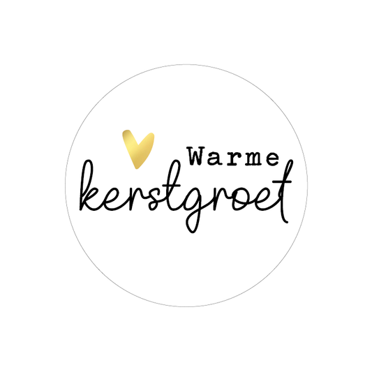 Cadeaustickers | Warme kerstgroet goudfolie 10 stuks