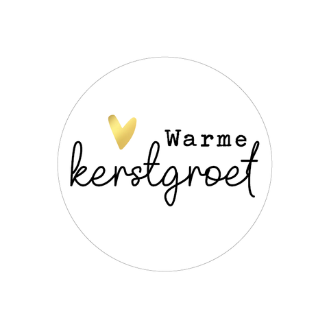 Cadeaustickers | Warme kerstgroet goudfolie 10 stuks