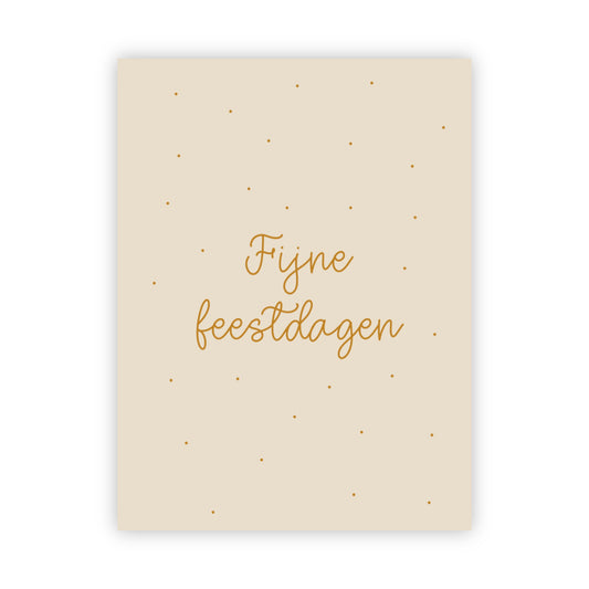 Dubbele kerstkaart goudfolie | Fijne feestdagen