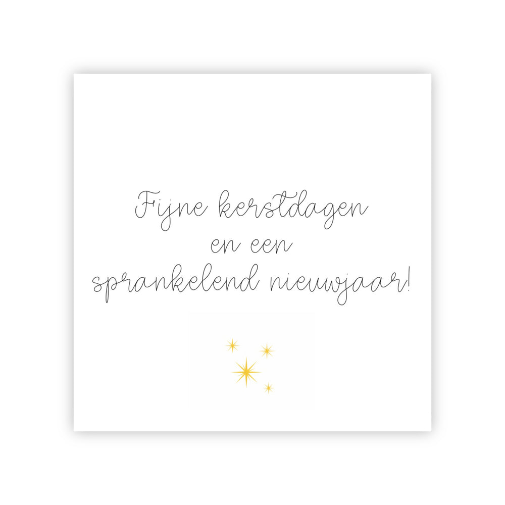 Dubbele kerstkaart | Fijne kerstdagen en een sprankelend nieuwjaar