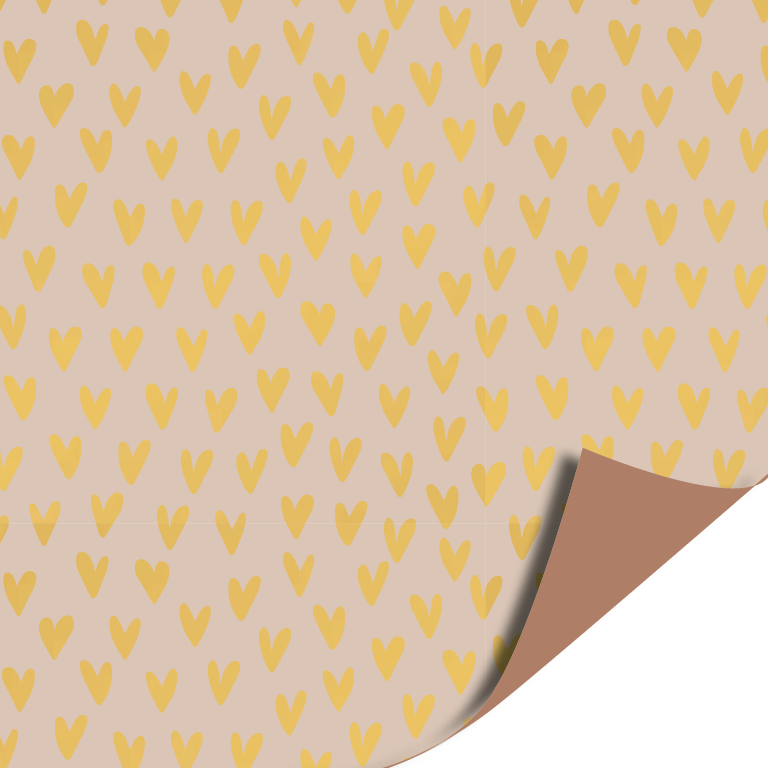 Cadeaupapier | Hartjes goudfolie