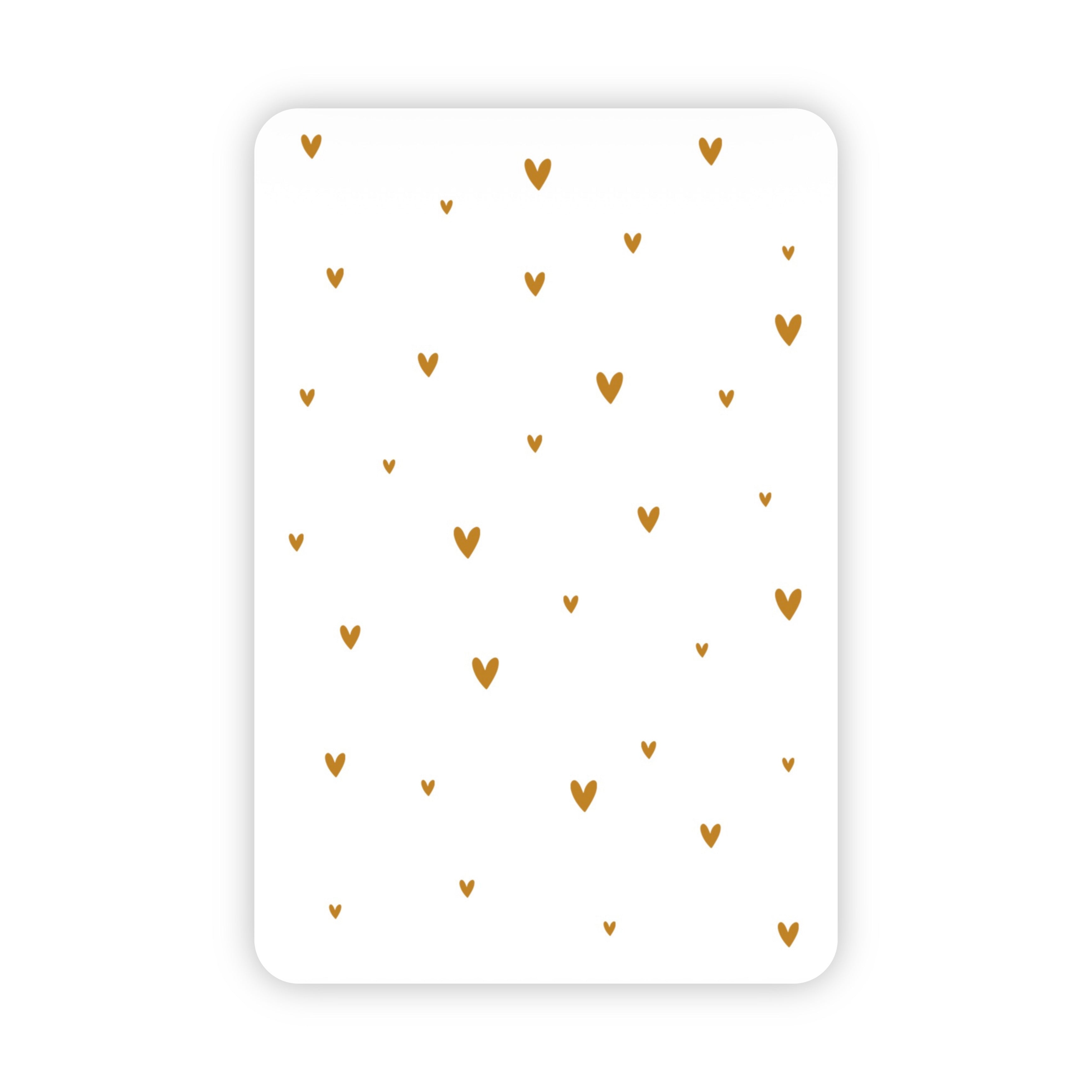 Wenskaart | Blanco hartjes goudfolie