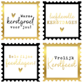Cadeaustickers | Fijne feestdagen 10 stuks goudfolie
