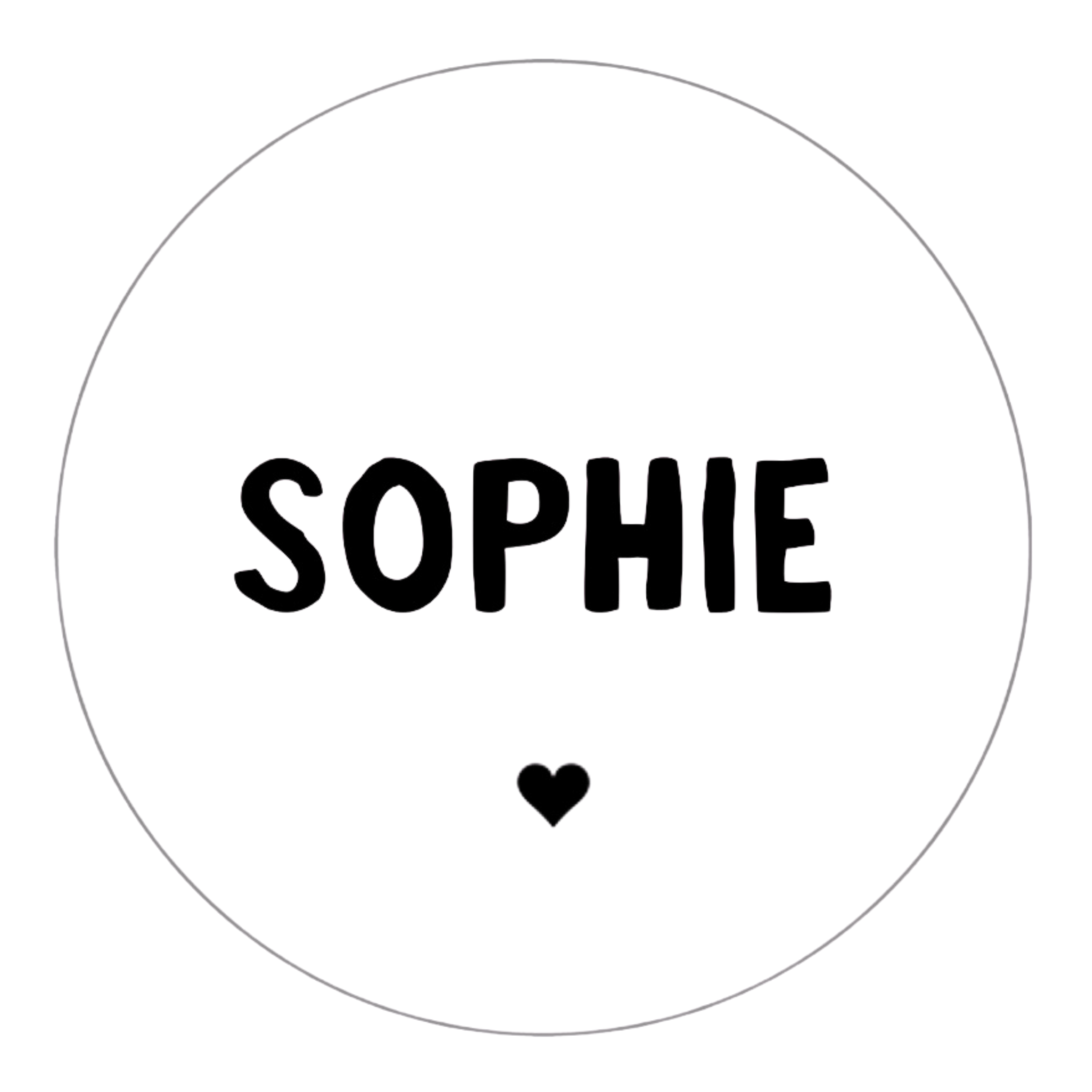 Gepersonaliseerde stickers | Naam + hartje 10 stuks