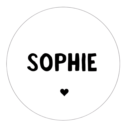 Gepersonaliseerde stickers | Naam + hartje 10 stuks