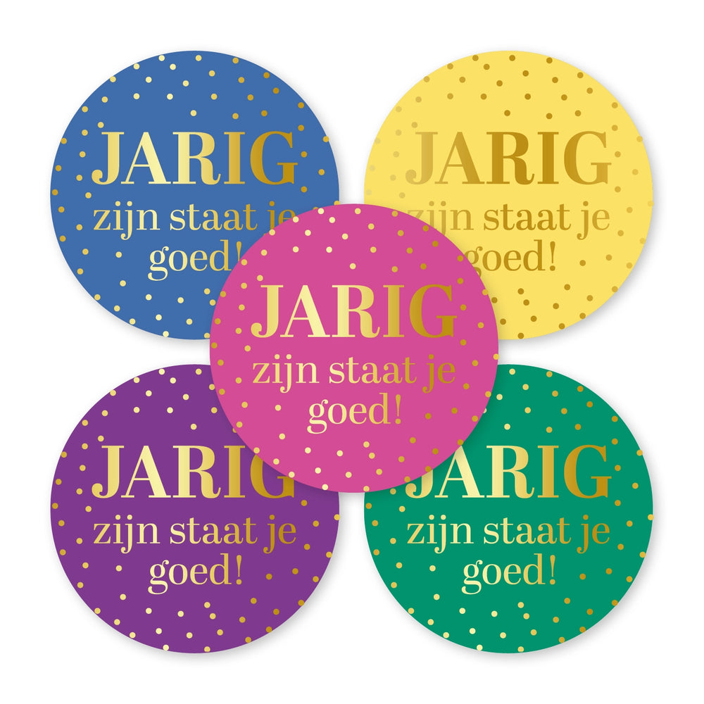 Cadeaustickers | Jarig zijn staat je goed 10 stuks goudfolie