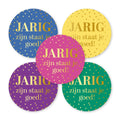 Cadeaustickers | Jarig zijn staat je goed 10 stuks goudfolie