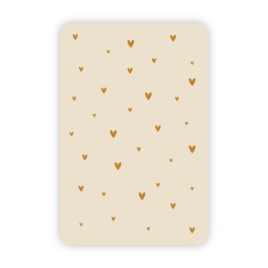 Wenskaart | Blanco hartjes goudfolie