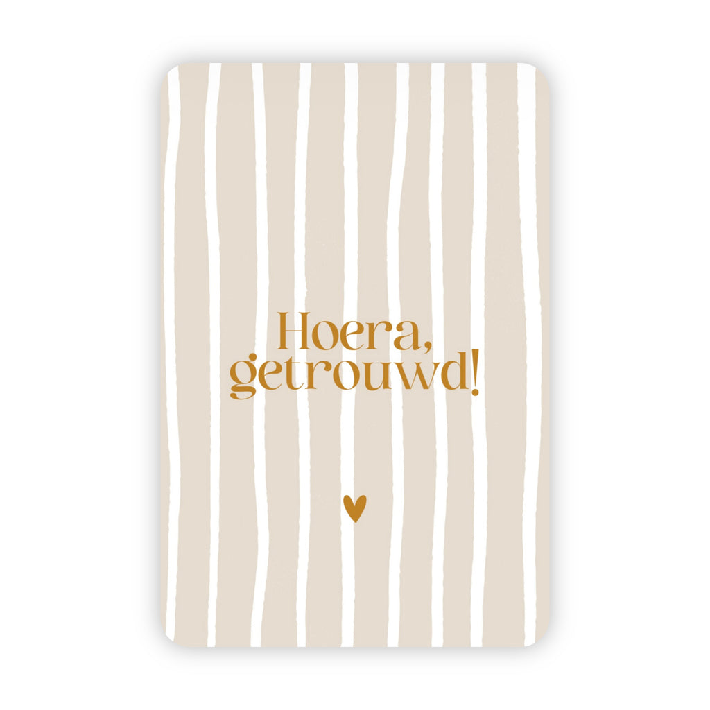 Wenskaarten | Set van 20 met goudfolie | Streepjescollectie