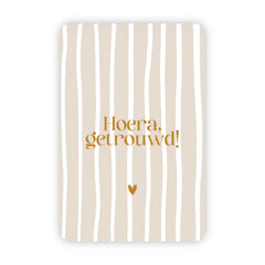 Wenskaart | Hoera getrouwd goudfolie