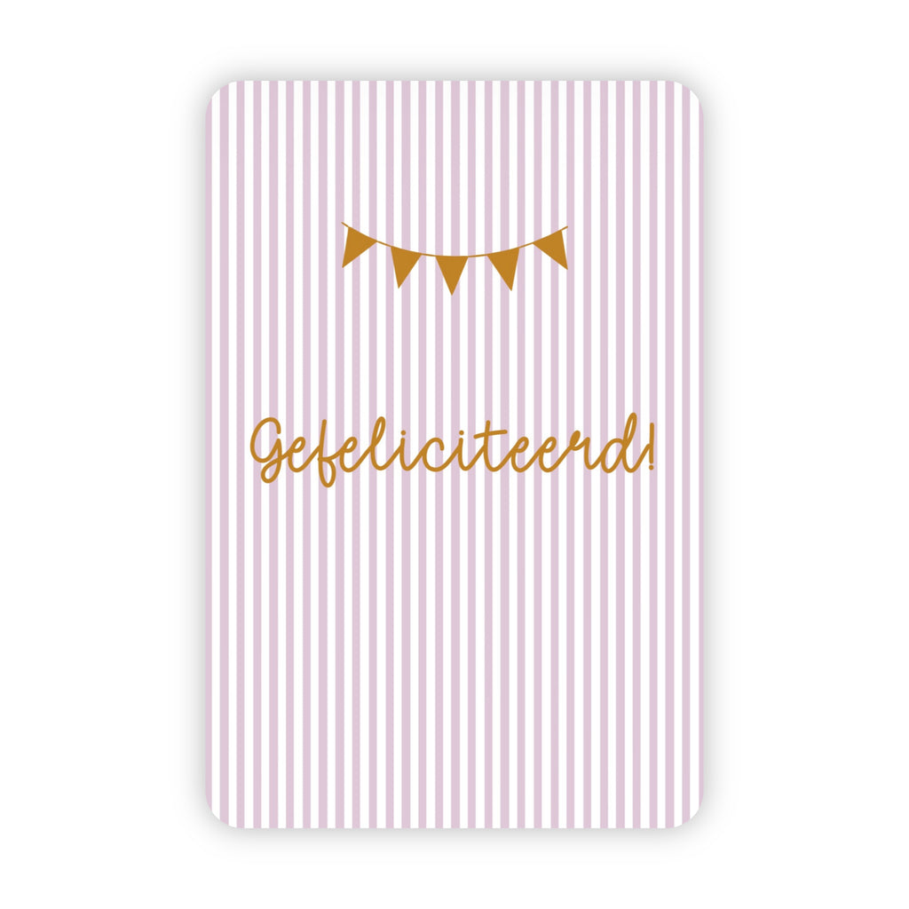 Wenskaarten | Set van 20 met goudfolie | Streepjescollectie