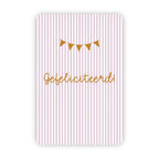 Wenskaarten | Set van 20 met goudfolie | Streepjescollectie