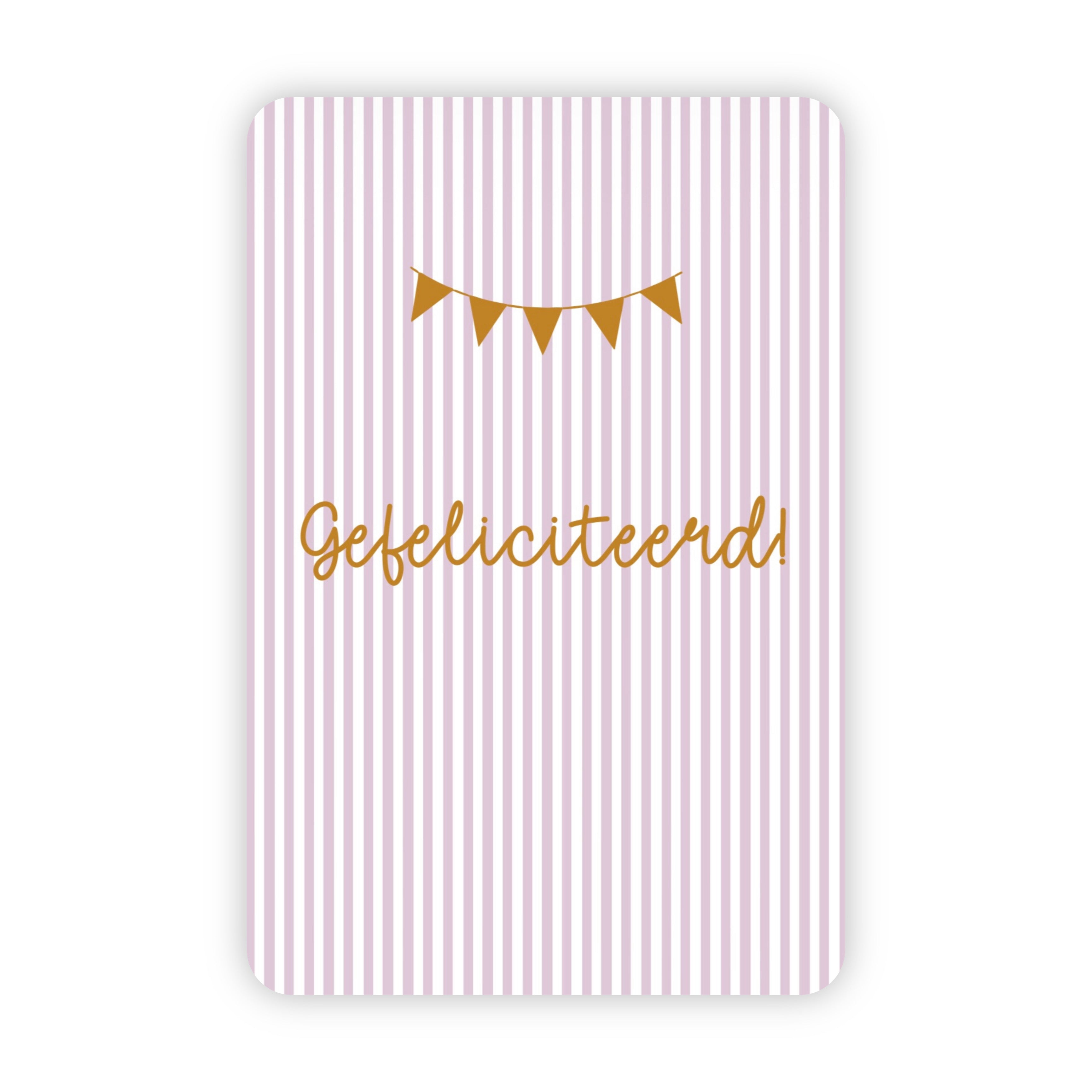 Wenskaarten | Set van 20 met goudfolie | Streepjescollectie