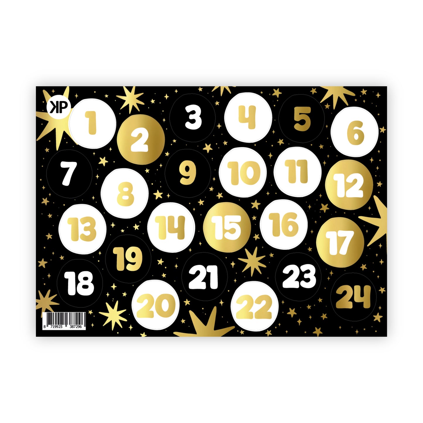 Stickervel | Advent goudfolie