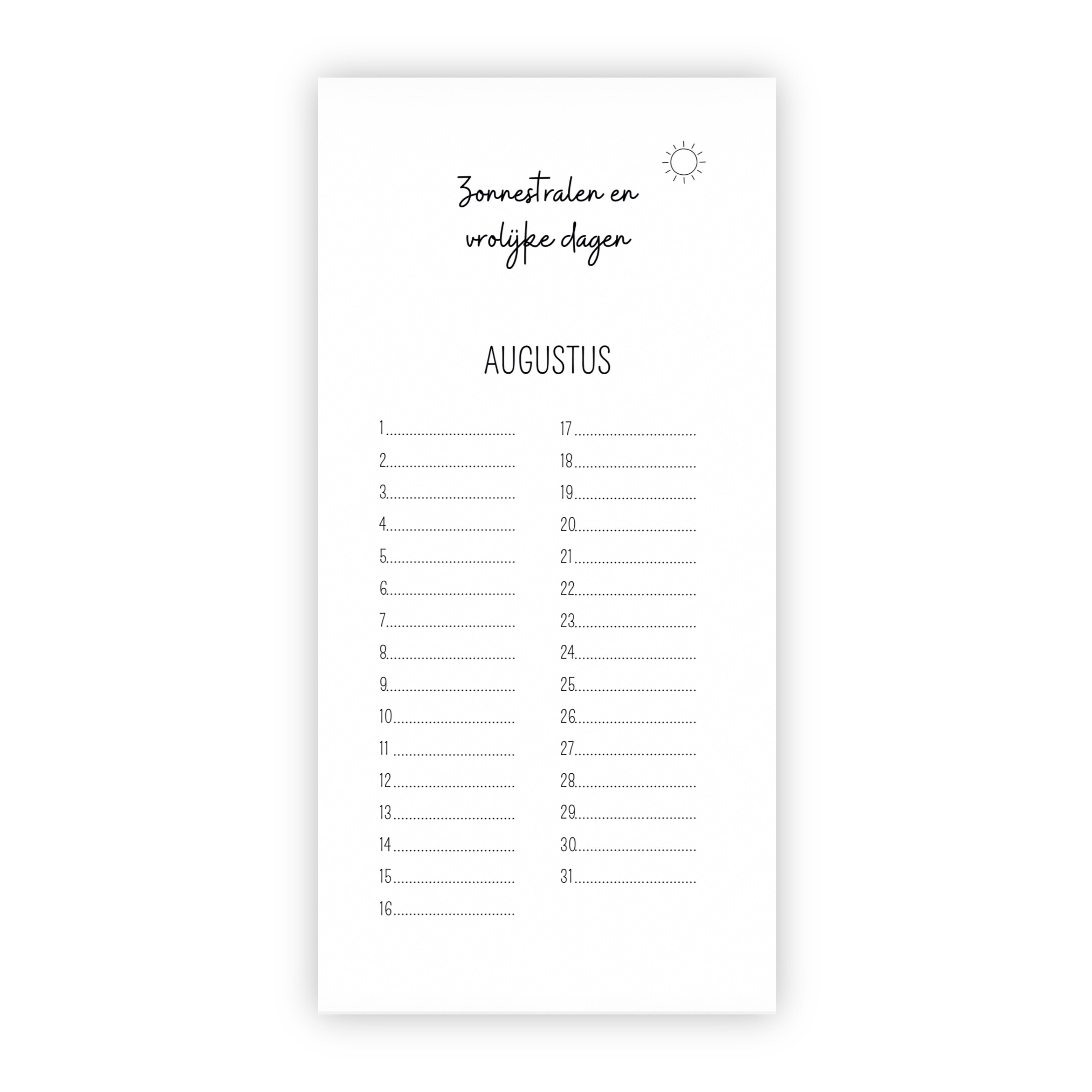 Verjaardagskalender | Taart, slingers en een lach