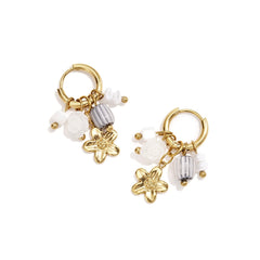 Oorbellen | Sofie goud wit/blauw
