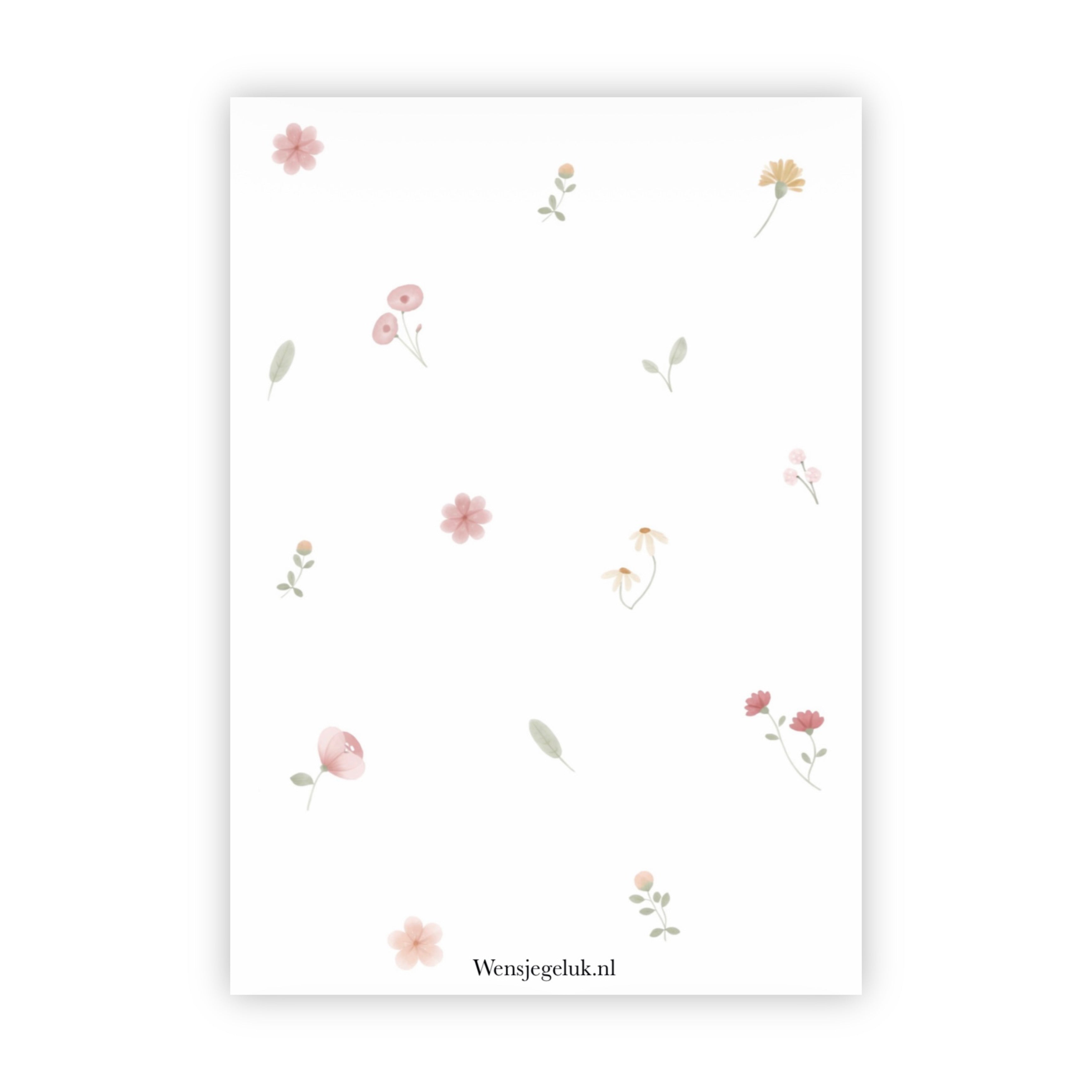 Dubbele wenskaart | Blanco bloemen