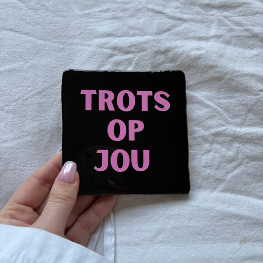 Tegeltje | Zwart - trots op jou