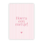 Dubbele wenskaart | Hoera een meisje