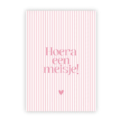 Dubbele wenskaart | Hoera een meisje