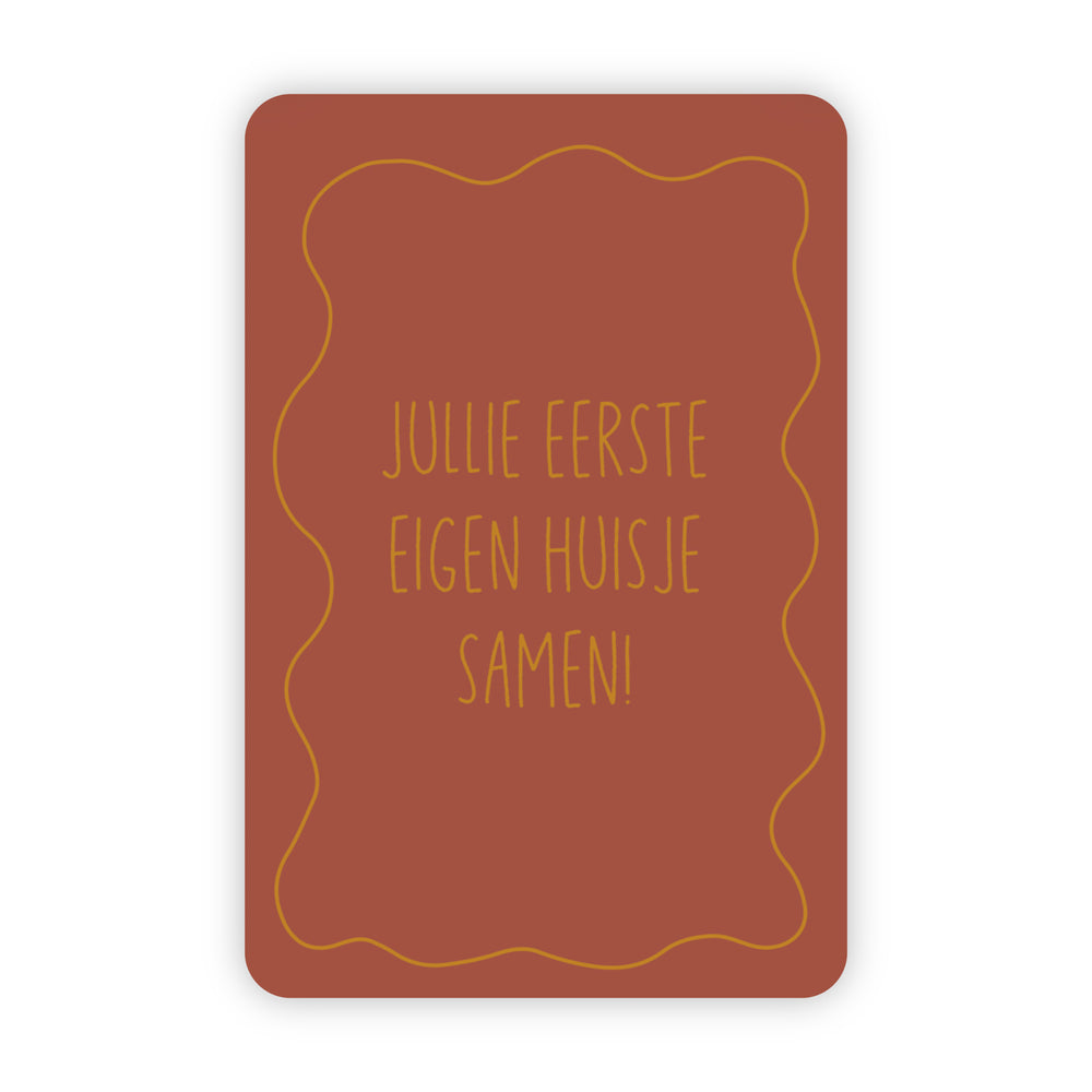 Wenskaart | Jullie eerste eigen huisje samen goudfolie