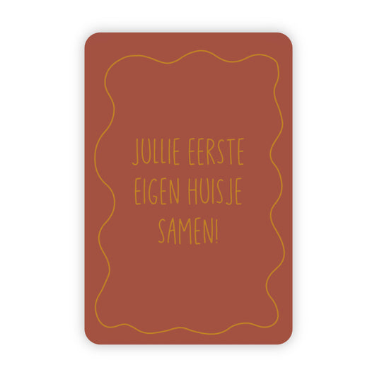 Wenskaart | Jullie eerste eigen huisje samen goudfolie