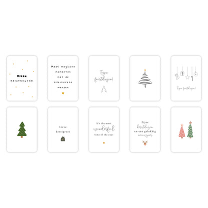 Minikaartjes kerst | Set van 10