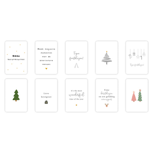 Minikaartjes kerst | Set van 10