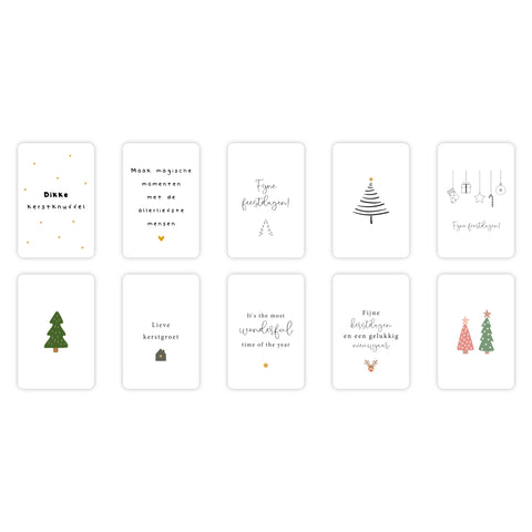 Minikaartjes kerst | Set van 10