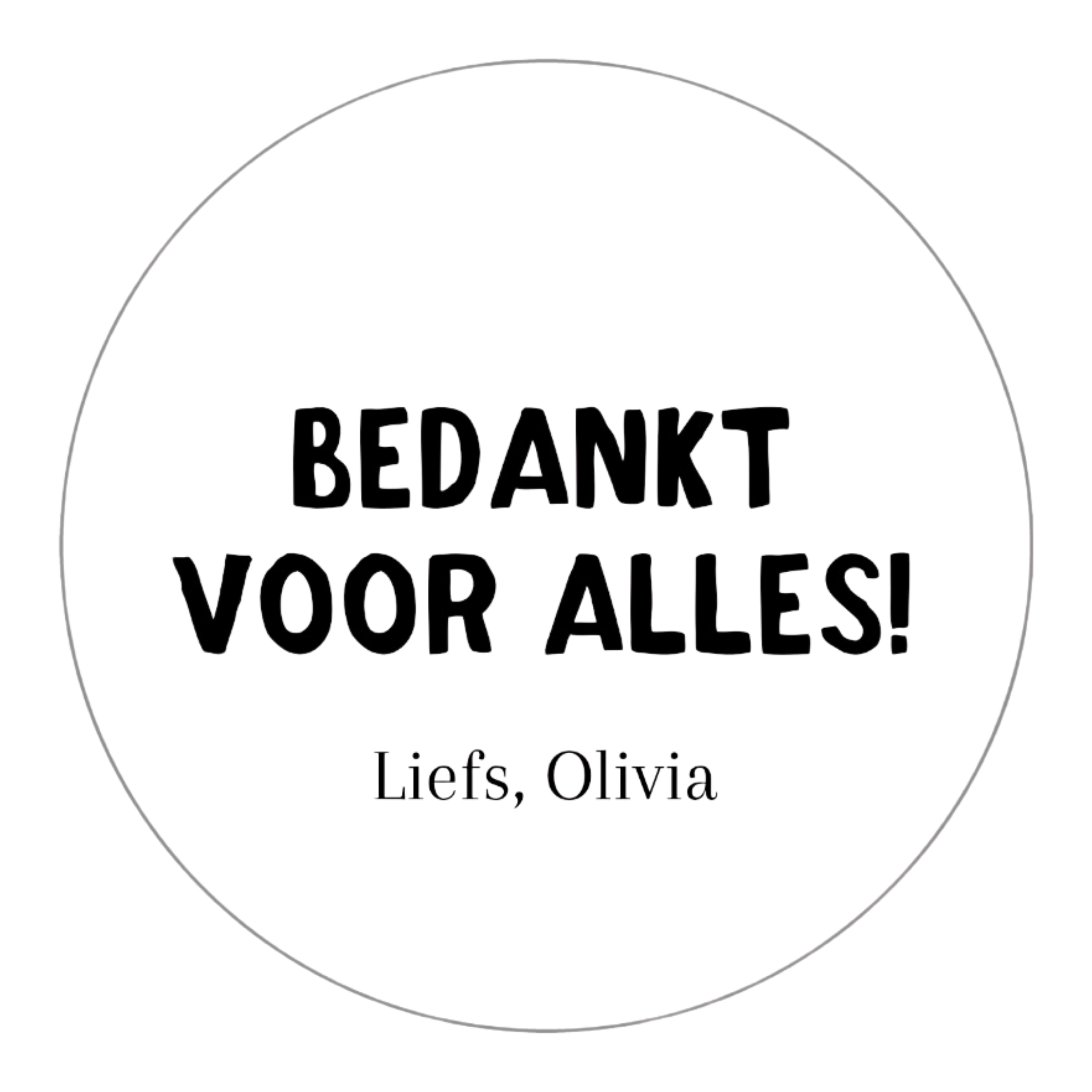 Gepersonaliseerde stickers | Bedankt voor alles + naam 10 stuks