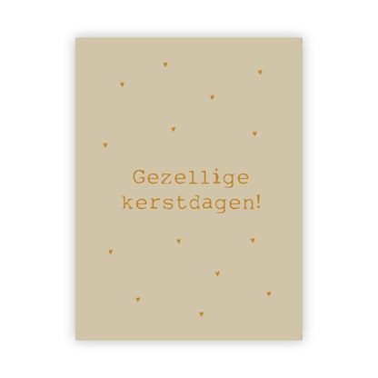 Dubbele kerstkaarten | Set van 10 met goudfolie