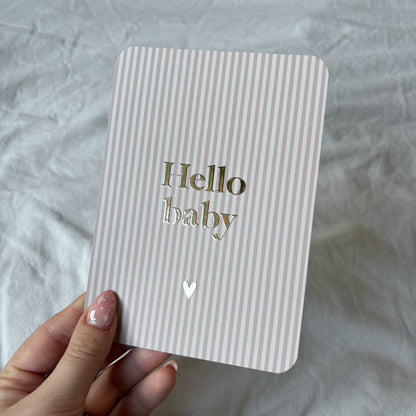Wenskaart | Hello baby goudfolie
