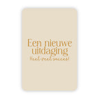 Wenskaart | Een nieuwe uitdaging goudfolie