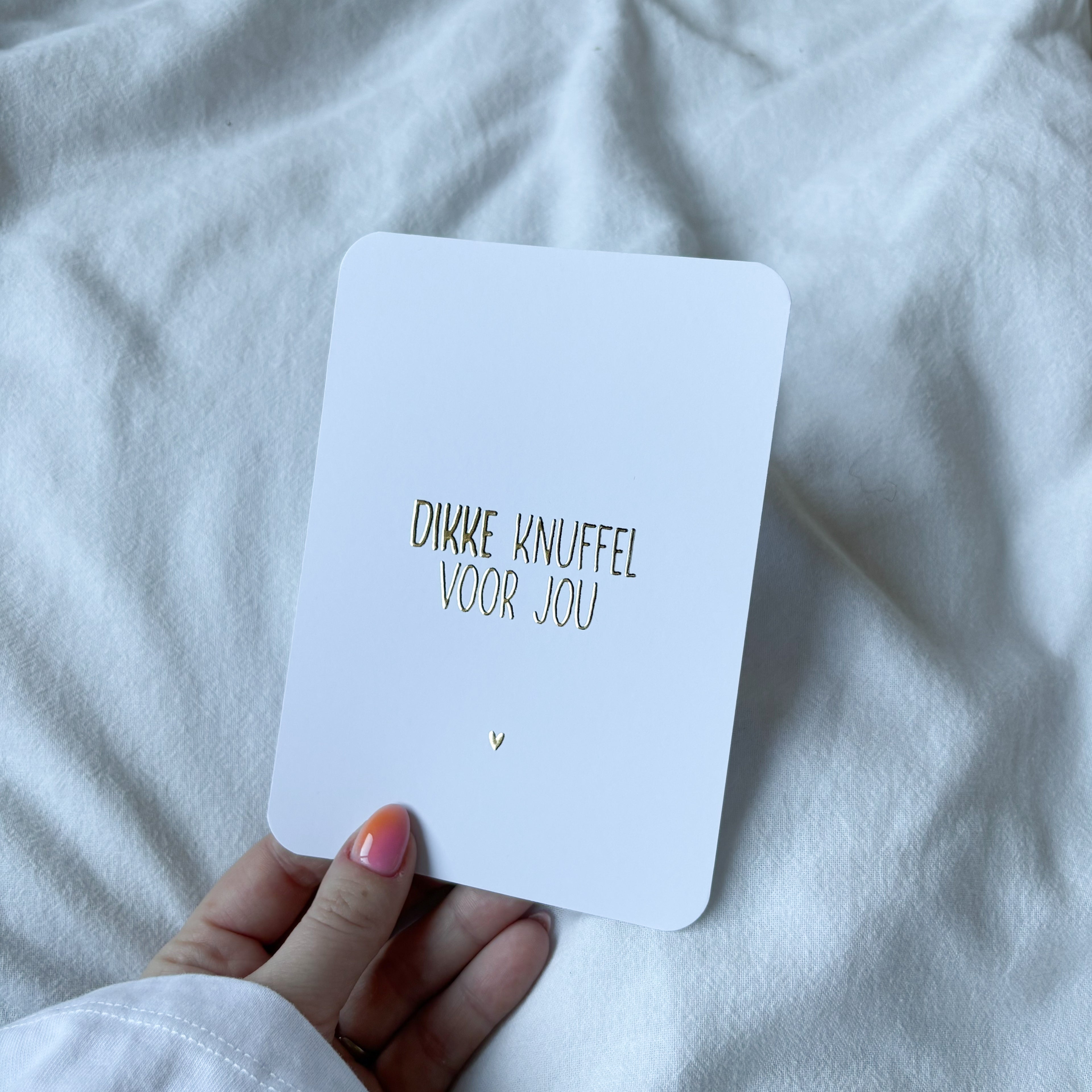 Wenskaart | Dikke knuffel voor jou goudfolie