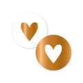 Cadeaustickers | Hartjes 10 stuks bronsfolie