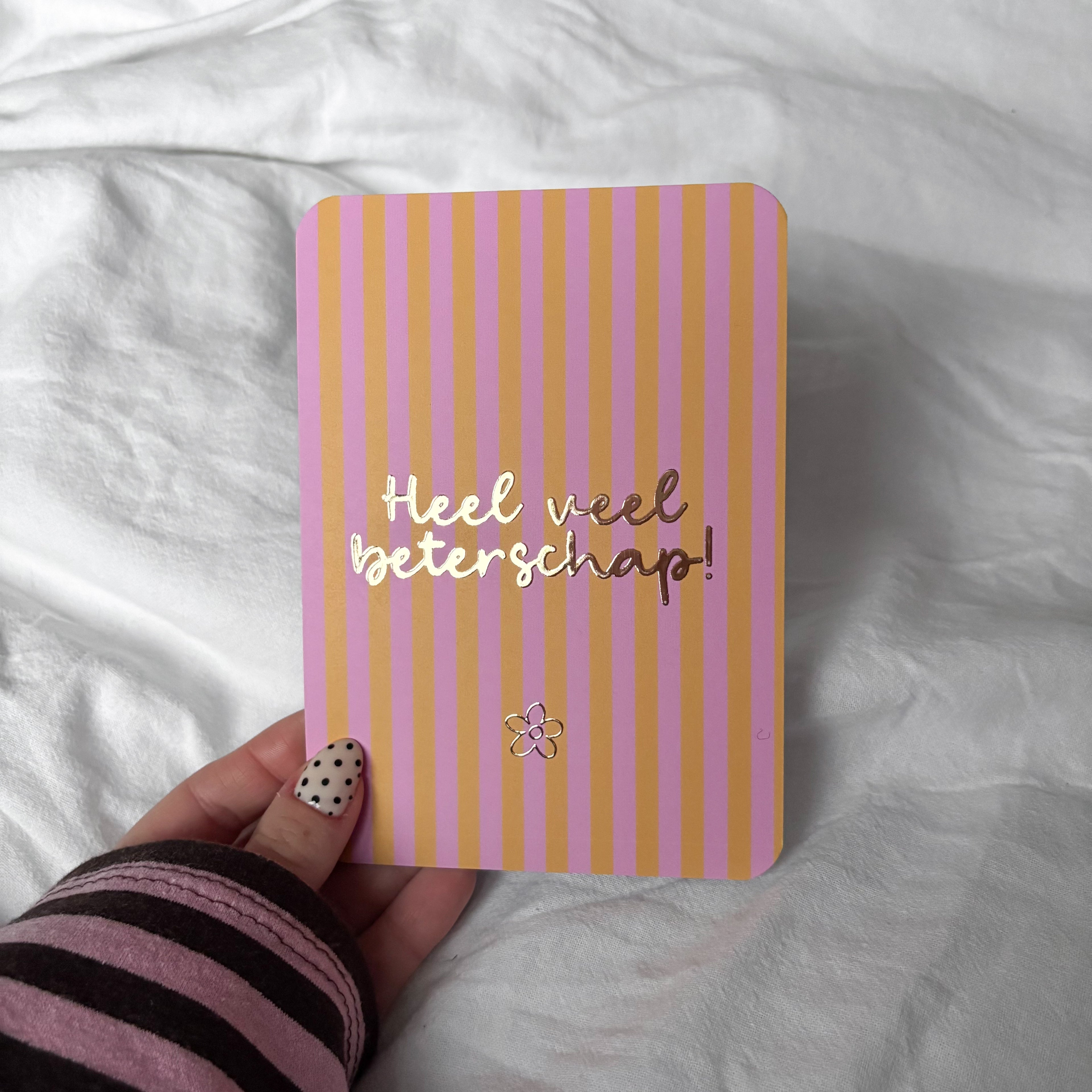 Wenskaart | Heel veel beterschap goudfolie