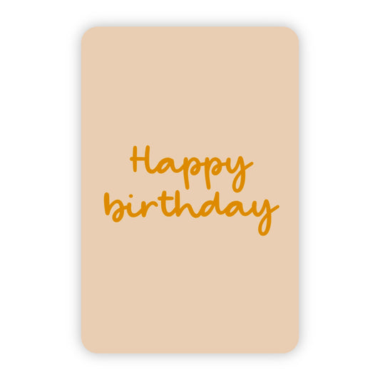 Minikaart | Happy birthday goudfolie