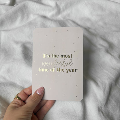 Kerstkaart goudfolie | It’s the most wonderful time of the year