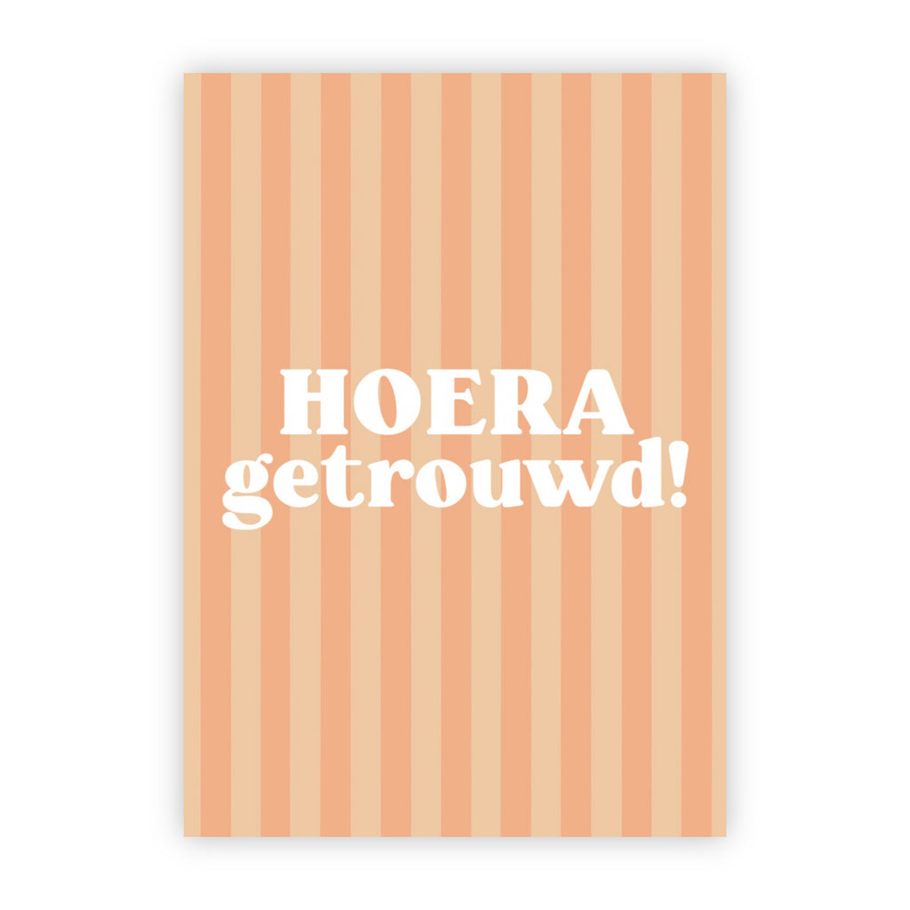 Dubbele wenskaart | Hoera getrouwd
